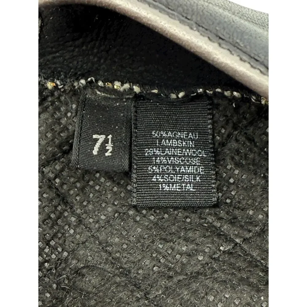 Chanel Black Tweed & Lambskin Fingerless Gloves – Size 7.5